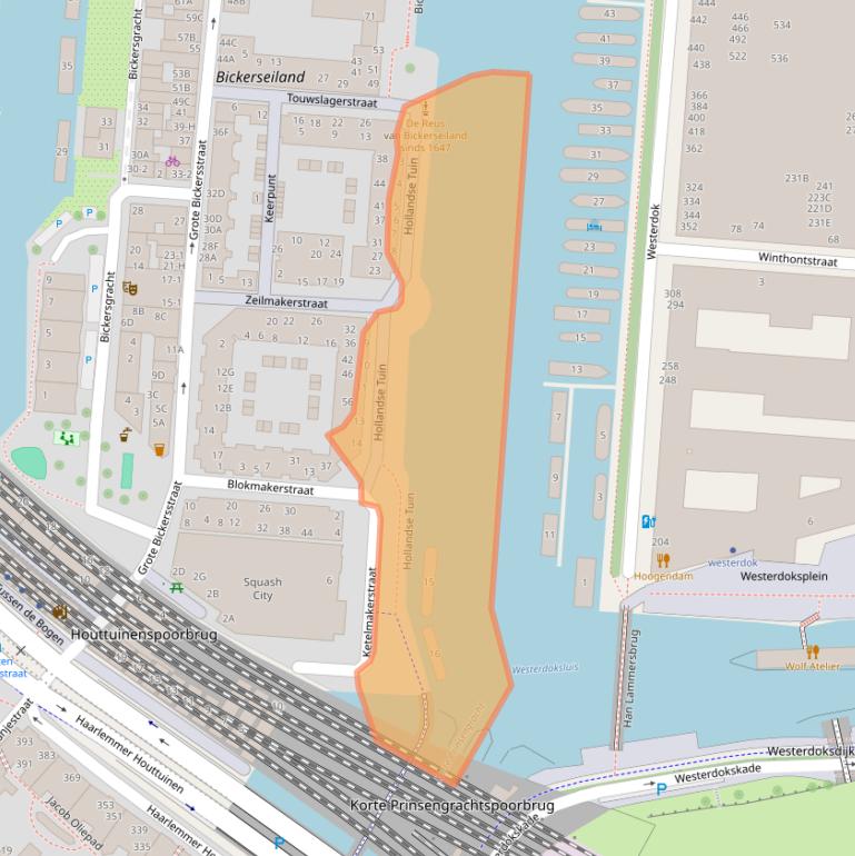 Kaart van postcodegebied 1013DN.