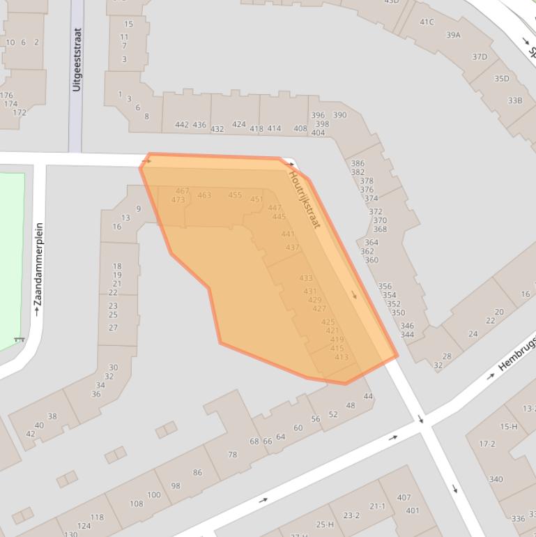 Kaart van postcodegebied 1013DT.