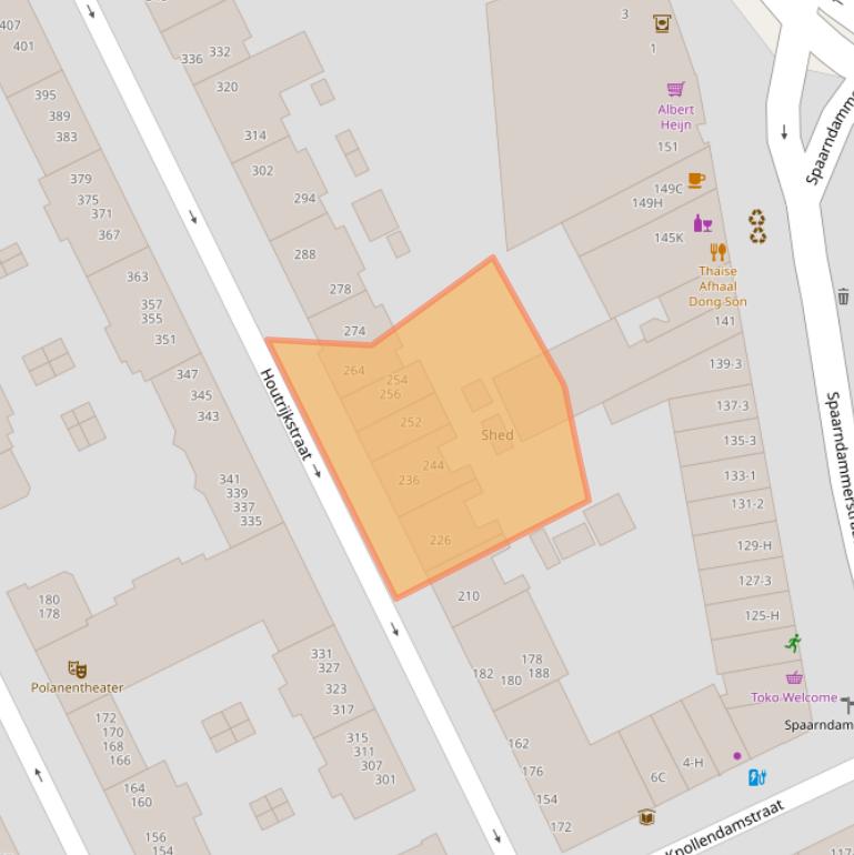 Kaart van postcodegebied 1013DV.