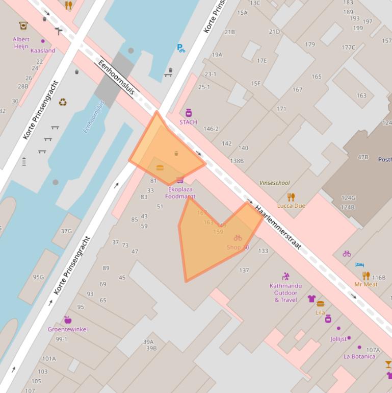 Kaart van postcodegebied 1013EP.