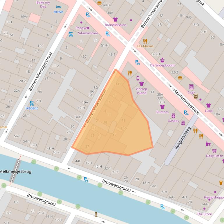 Kaart van postcodegebied 1013GC.