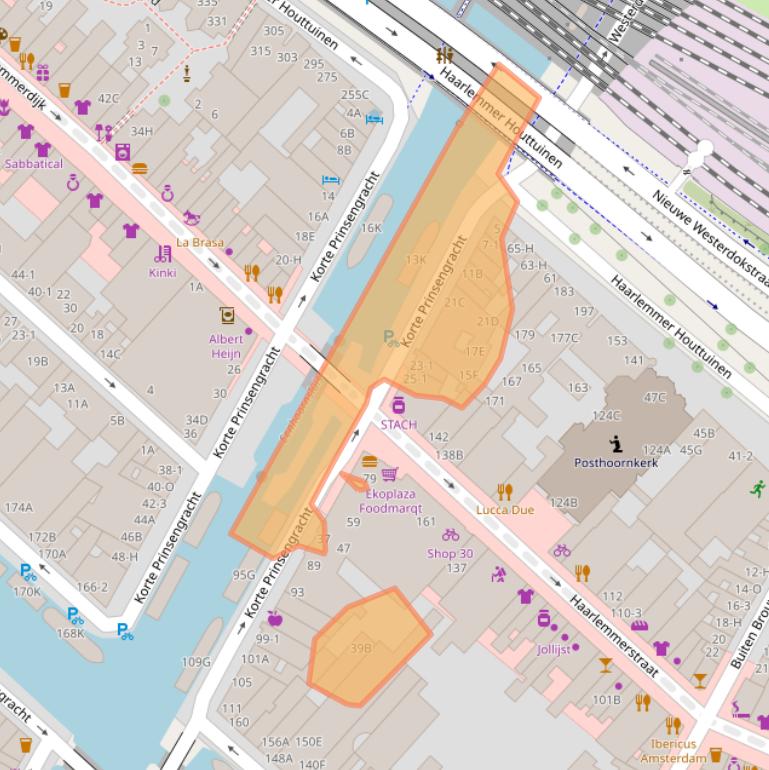 Kaart van postcodegebied 1013GN.
