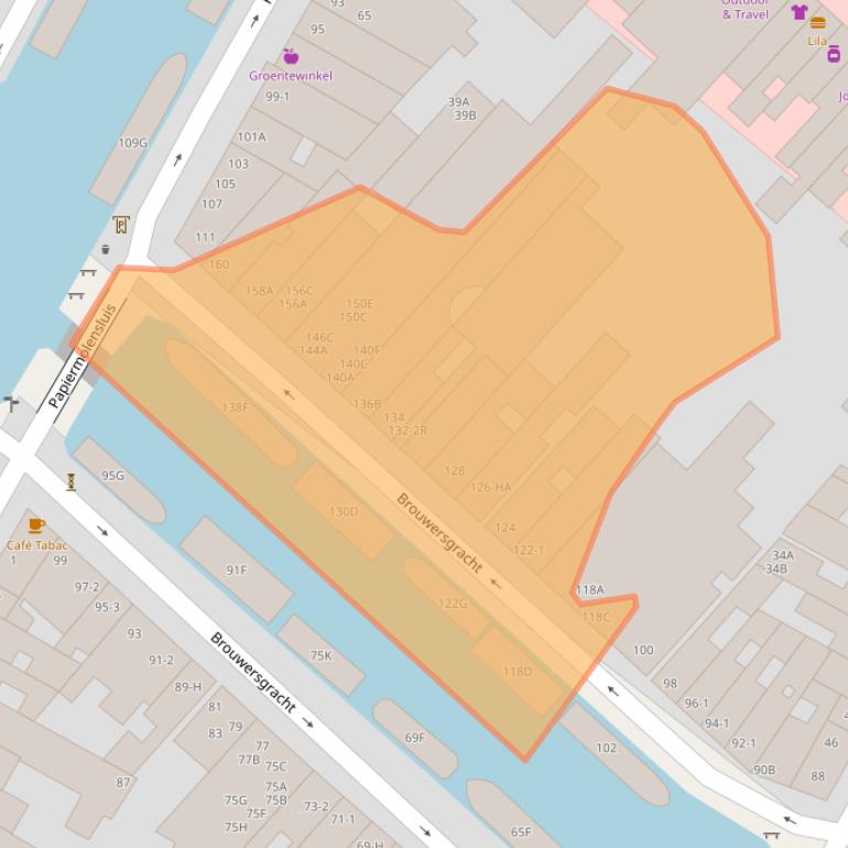 Kaart van postcodegebied 1013HA.