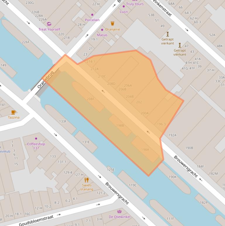 Kaart van postcodegebied 1013HD.