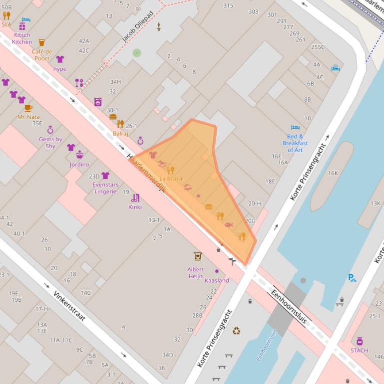 Kaart van postcodegebied 1013JC.