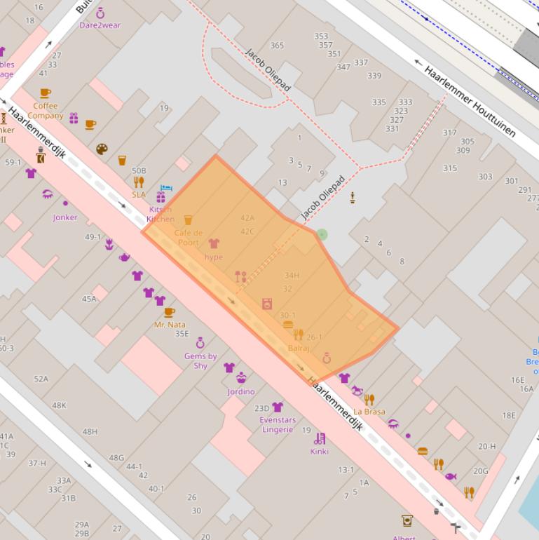 Kaart van postcodegebied 1013JD.