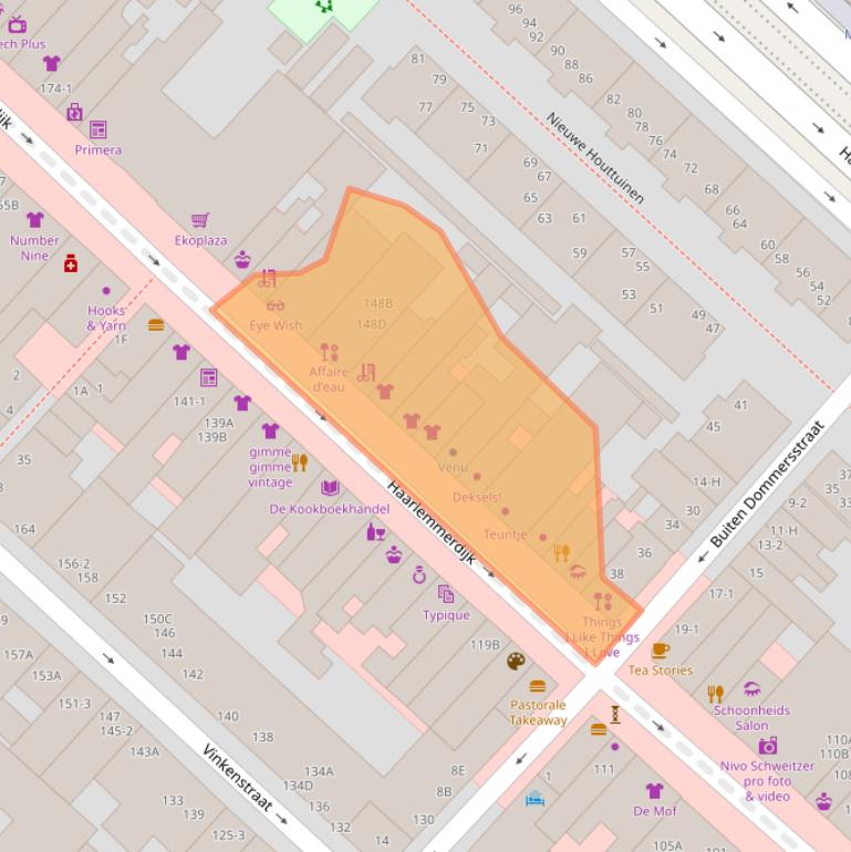 Kaart van postcodegebied 1013JJ.