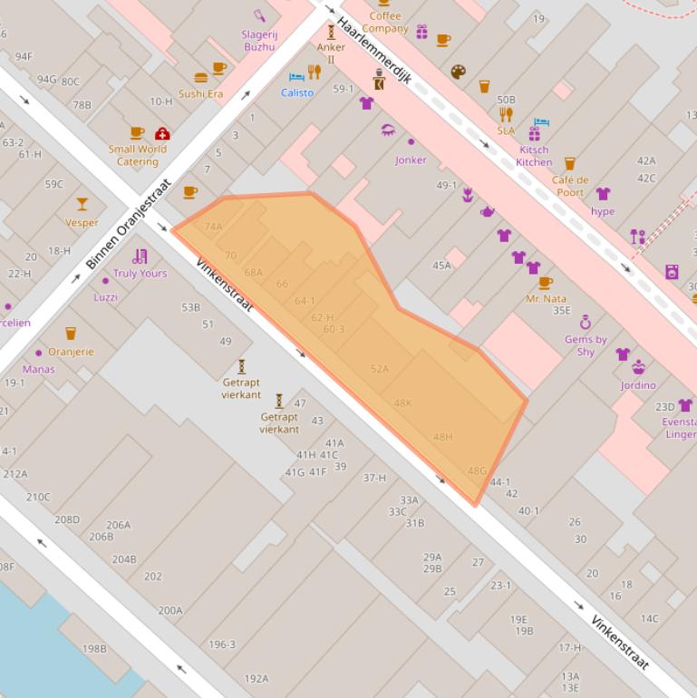 Kaart van postcodegebied 1013JT.