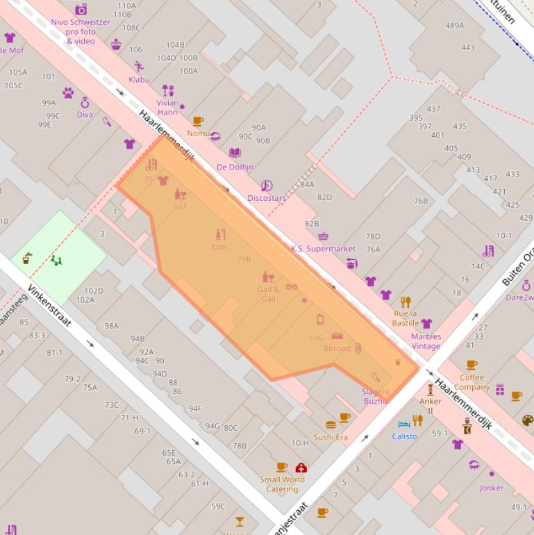 Kaart van postcodegebied 1013KC.