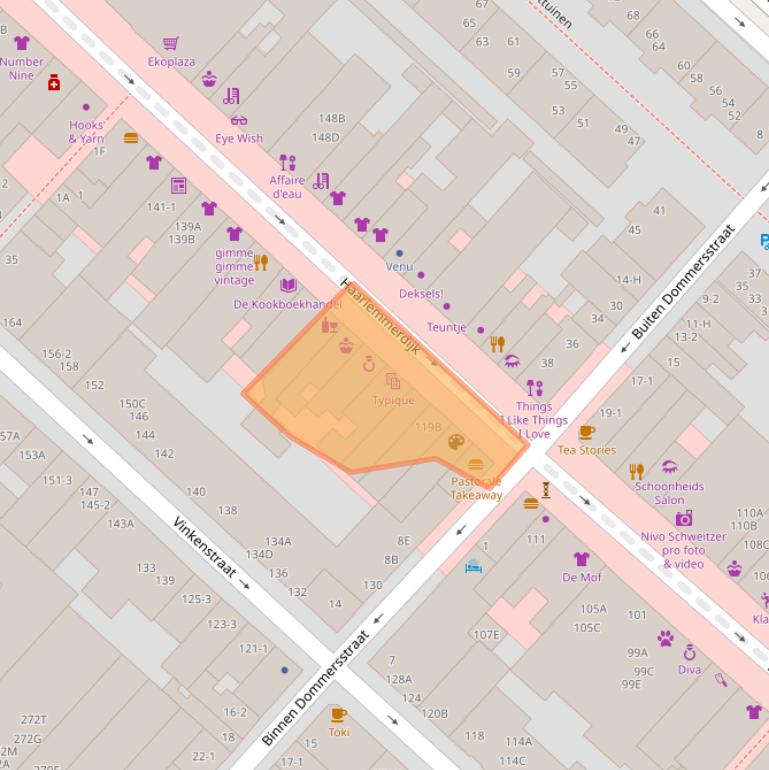 Kaart van postcodegebied 1013KE.