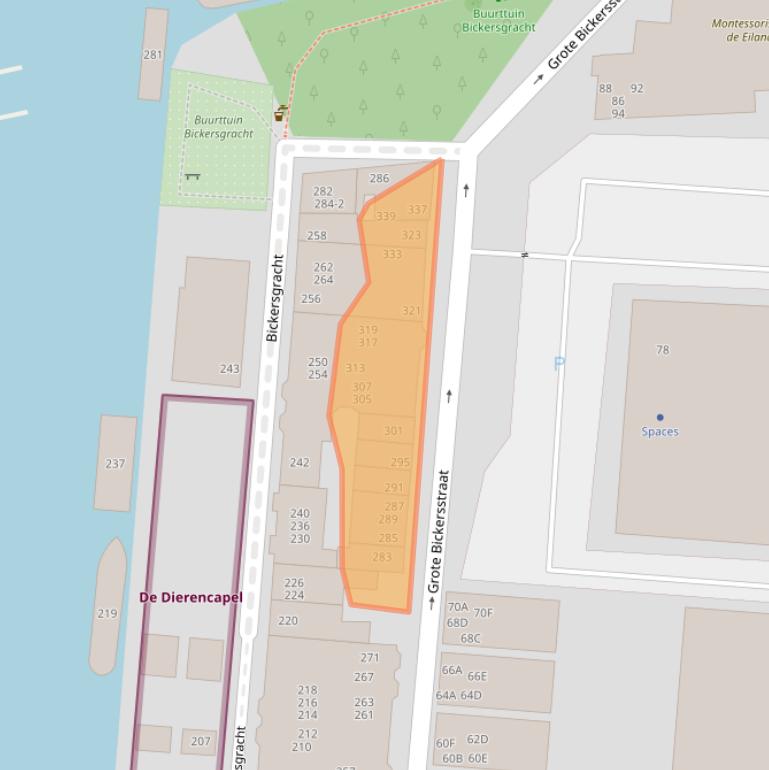 Kaart van postcodegebied 1013KR.