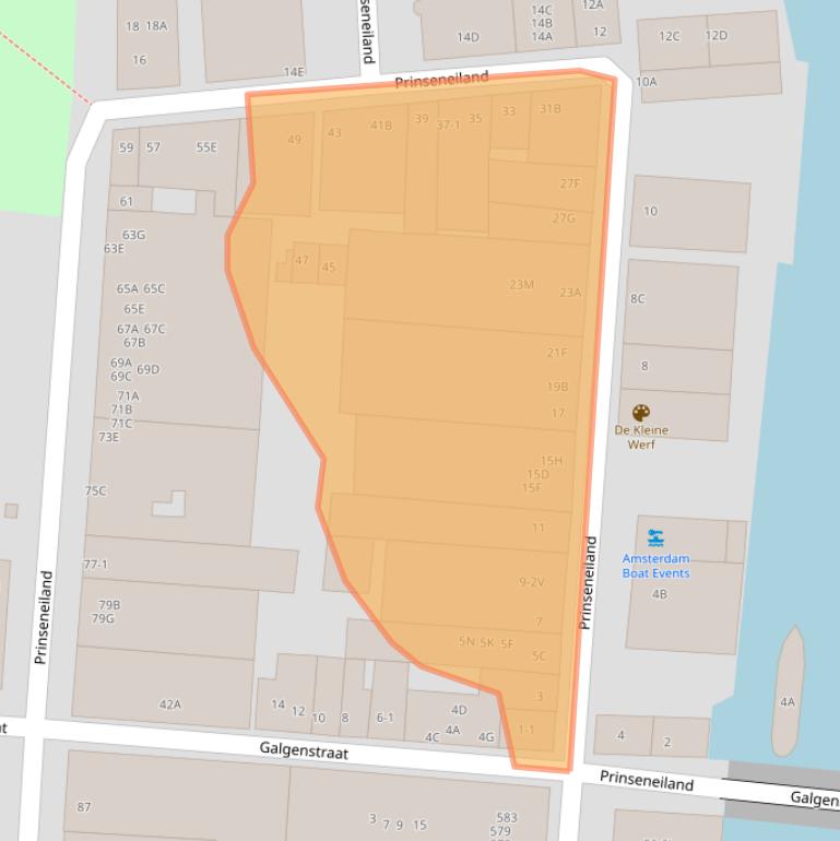 Kaart van postcodegebied 1013LL.