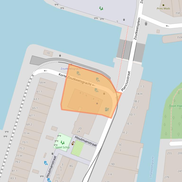 Kaart van postcodegebied 1013MC.