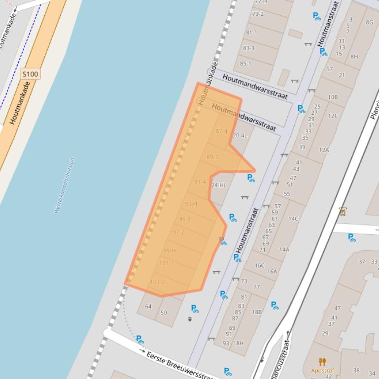 Kaart van postcodegebied 1013MT.