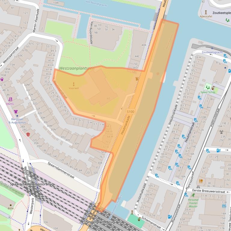 Kaart van postcodegebied 1013MZ.