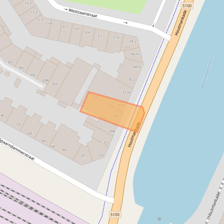 Kaart van postcodegebied 1013NA.