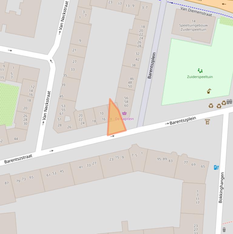 Kaart van postcodegebied 1013NP.