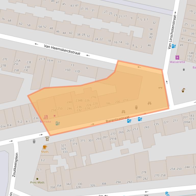 Kaart van postcodegebied 1013NT.