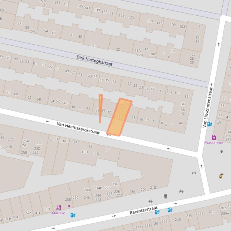 Kaart van postcodegebied 1013NZ.