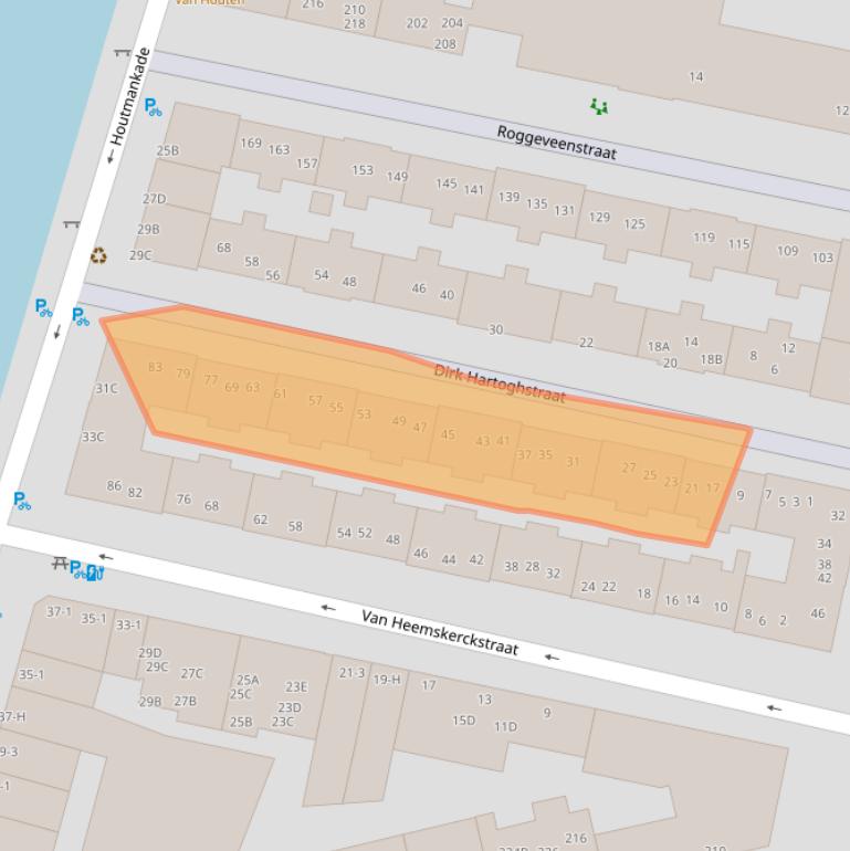 Kaart van postcodegebied 1013PD.