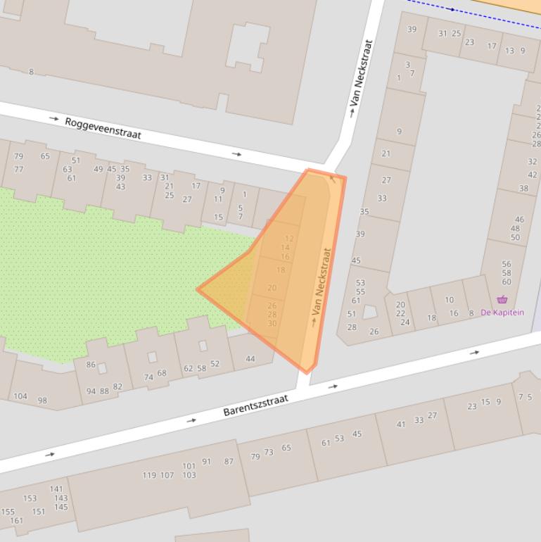 Kaart van postcodegebied 1013PK.