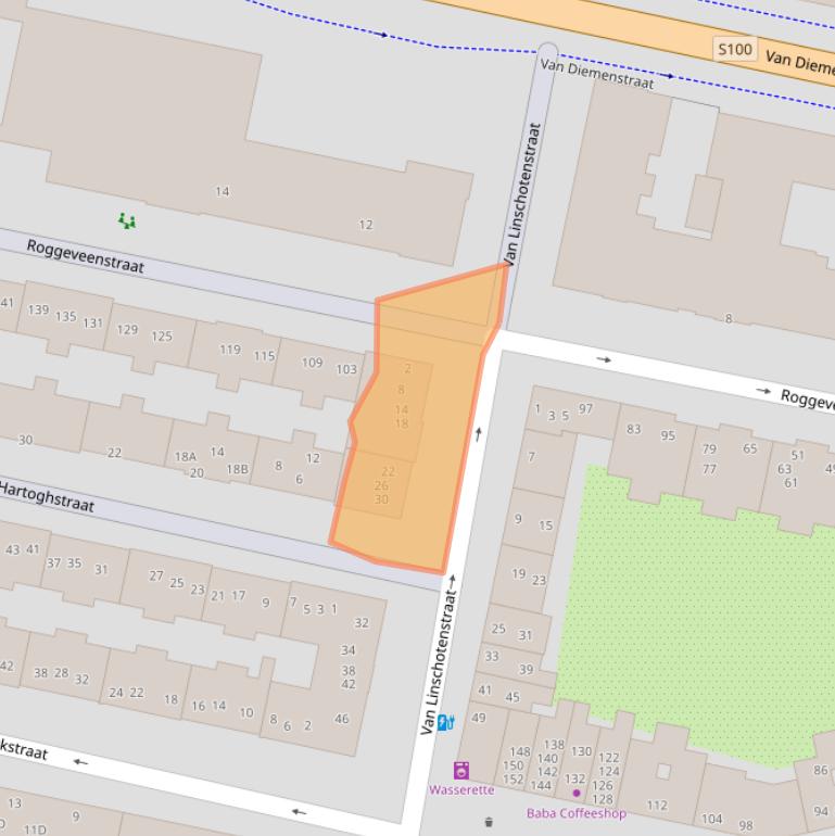 Kaart van postcodegebied 1013PM.