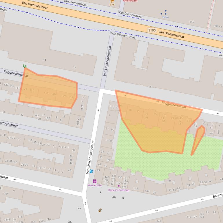 Kaart van postcodegebied 1013PR.
