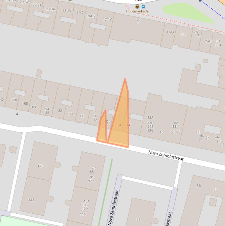 Kaart van postcodegebied 1013RL.