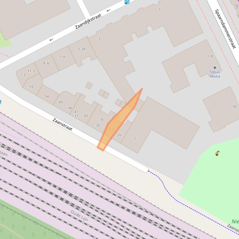 Kaart van postcodegebied 1013RT.