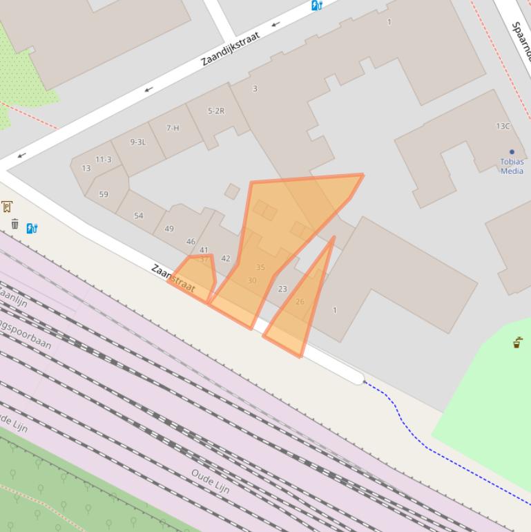 Kaart van postcodegebied 1013RV.