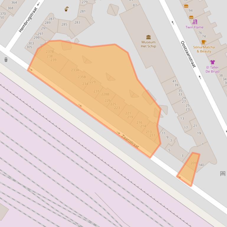 Kaart van postcodegebied 1013RX.