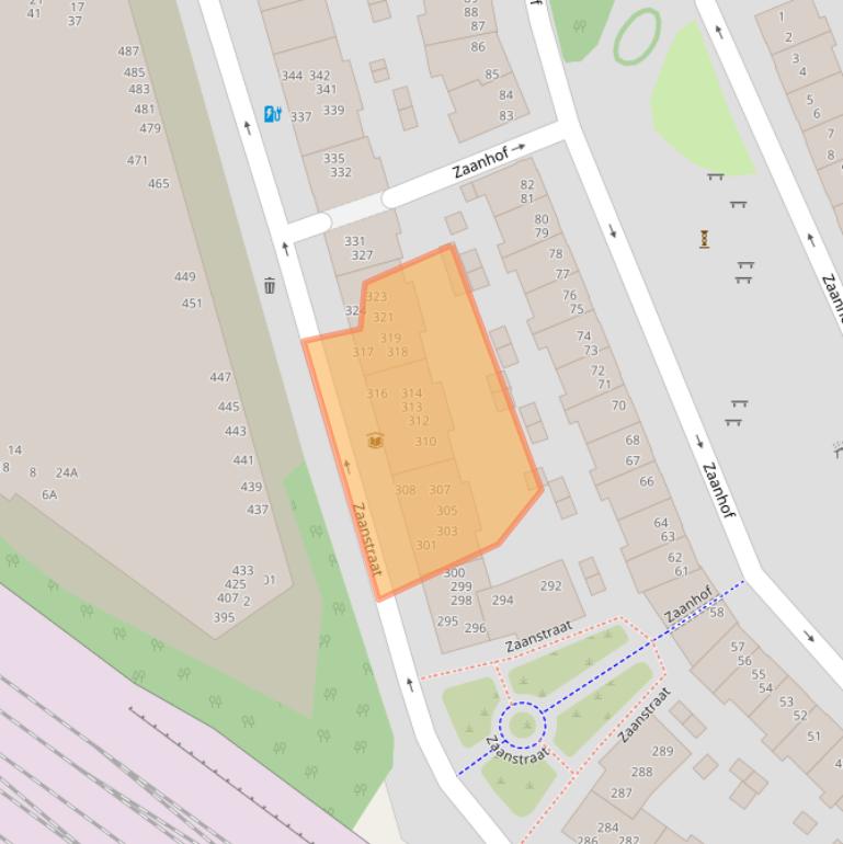 Kaart van postcodegebied 1013SC.