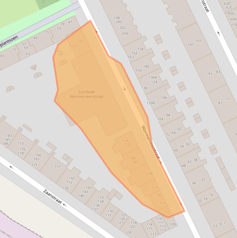 Kaart van postcodegebied 1013SJ.