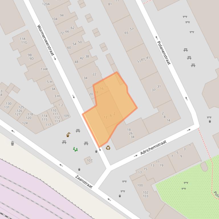 Kaart van postcodegebied 1013SK.