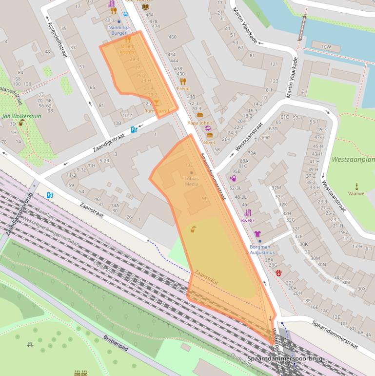 Kaart van postcodegebied 1013SR.