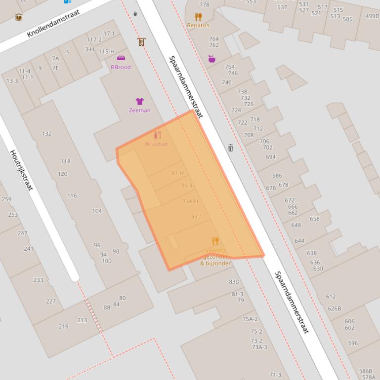 Kaart van postcodegebied 1013TC.