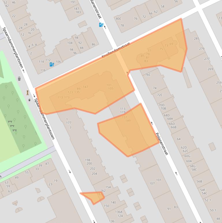 Kaart van postcodegebied 1013TM.