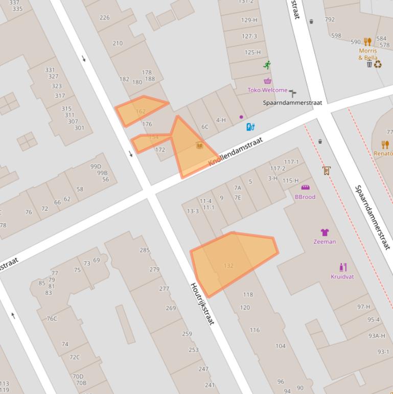 Kaart van postcodegebied 1013VJ.