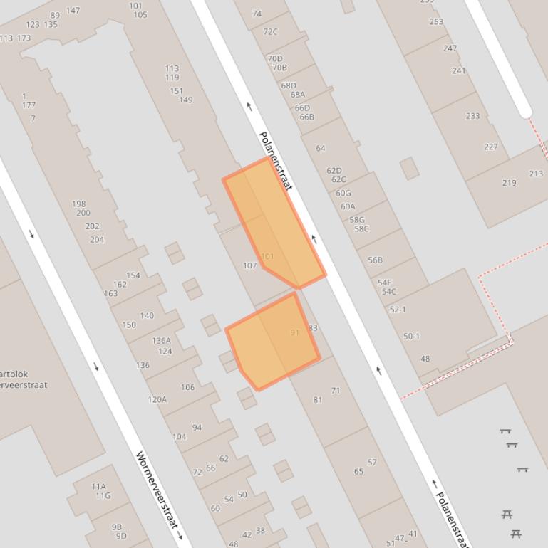 Kaart van postcodegebied 1013VT.