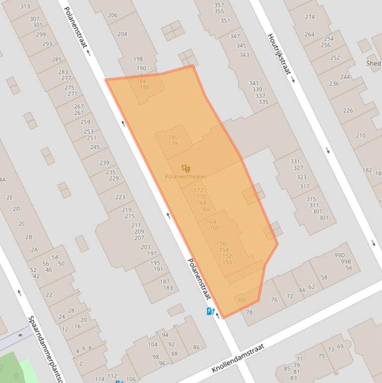 Kaart van postcodegebied 1013WC.