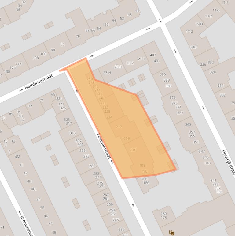 Kaart van postcodegebied 1013WD.