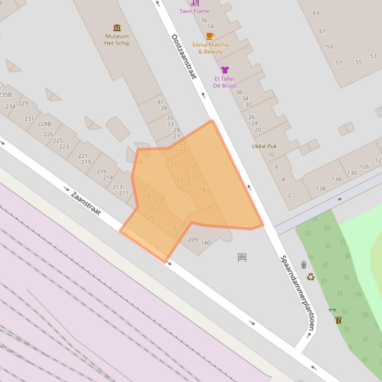 Kaart van postcodegebied 1013WE.