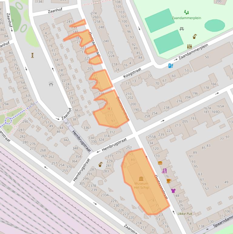 Kaart van postcodegebied 1013WG.