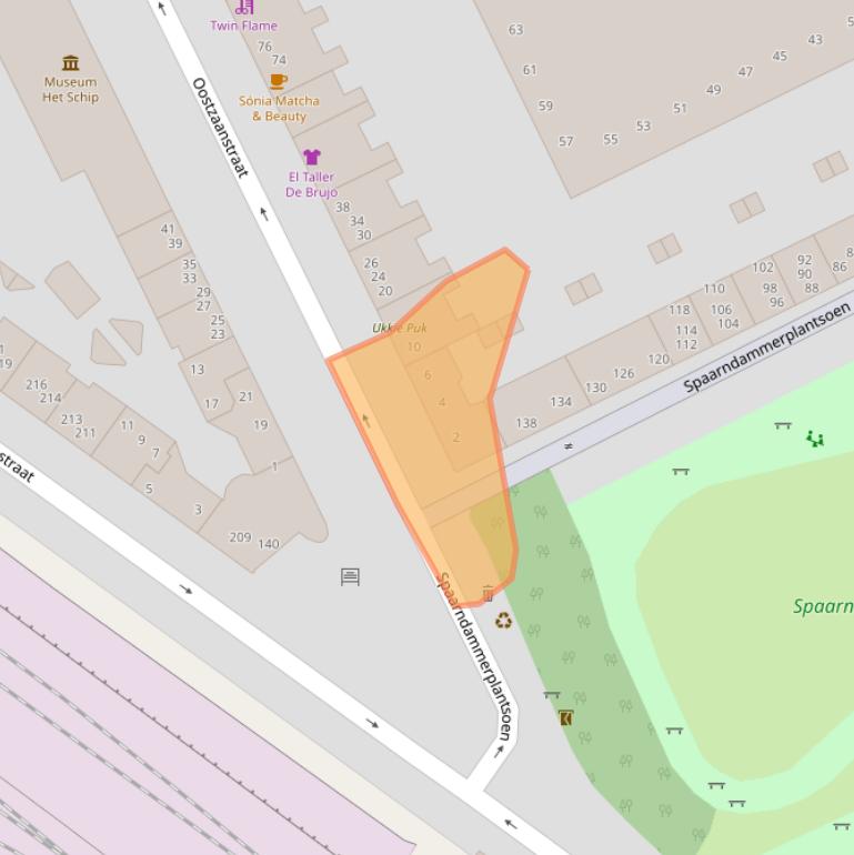 Kaart van postcodegebied 1013WK.