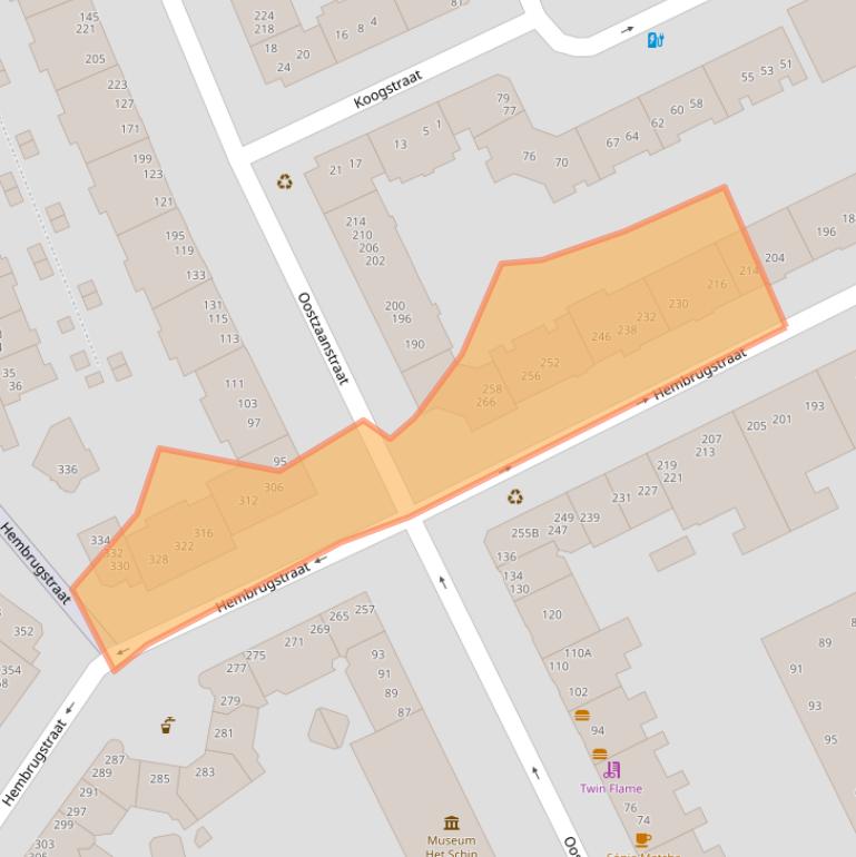 Kaart van postcodegebied 1013XE.