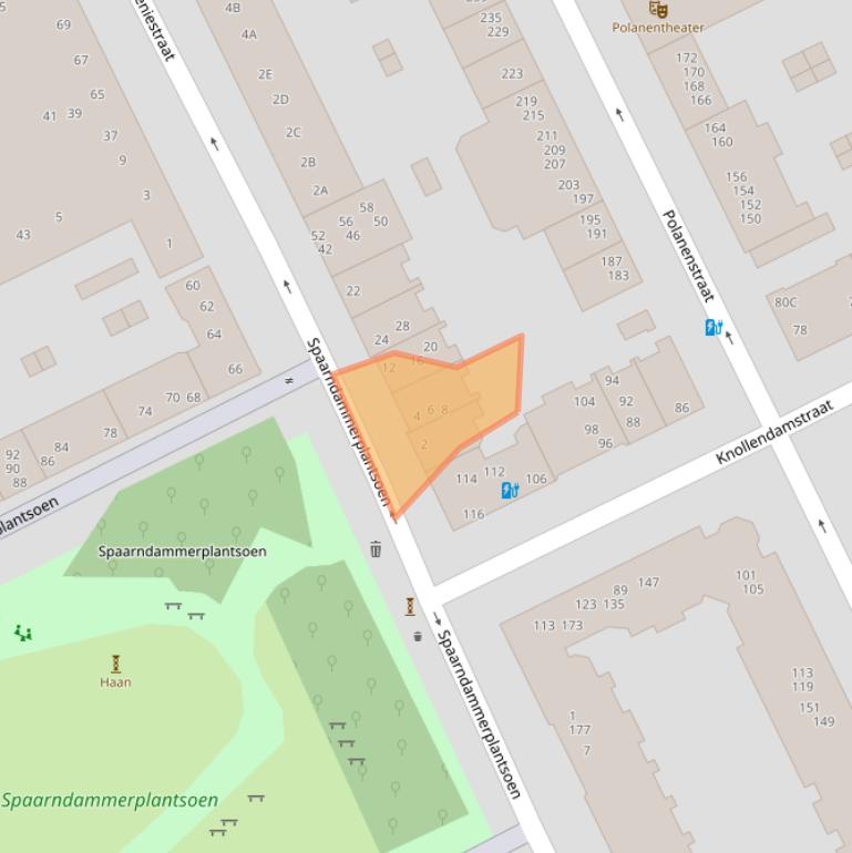 Kaart van postcodegebied 1013XS.