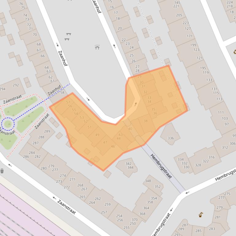 Kaart van postcodegebied 1013XW.