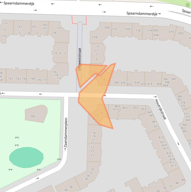 Kaart van postcodegebied 1013ZB.