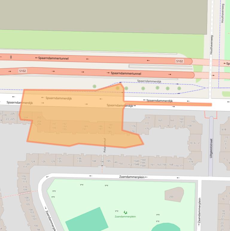 Kaart van postcodegebied 1013ZT.