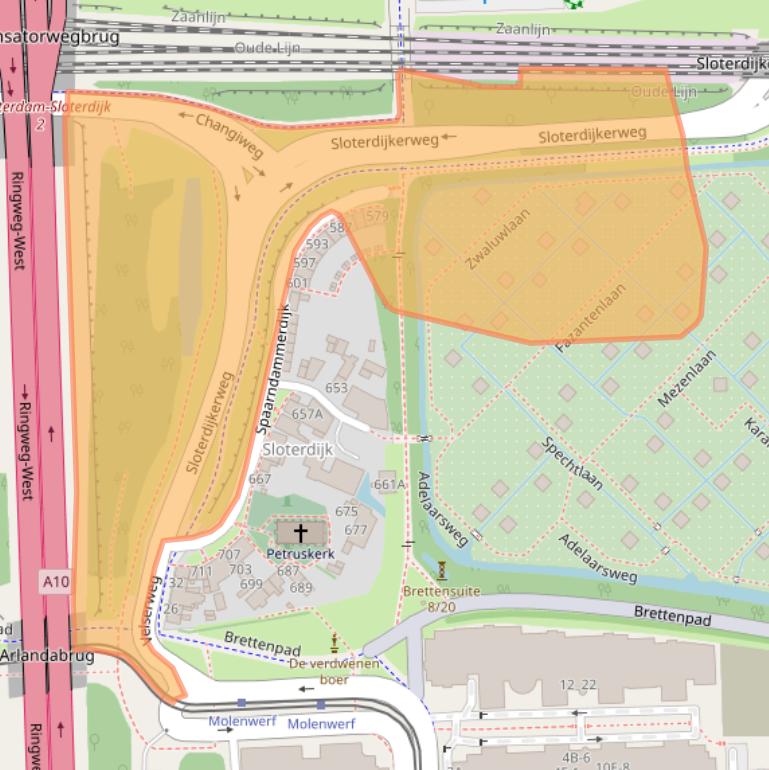 Kaart van postcodegebied 1014AC.